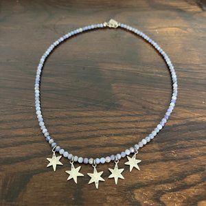 The Noisy Plume Silver & lavender stone necklace